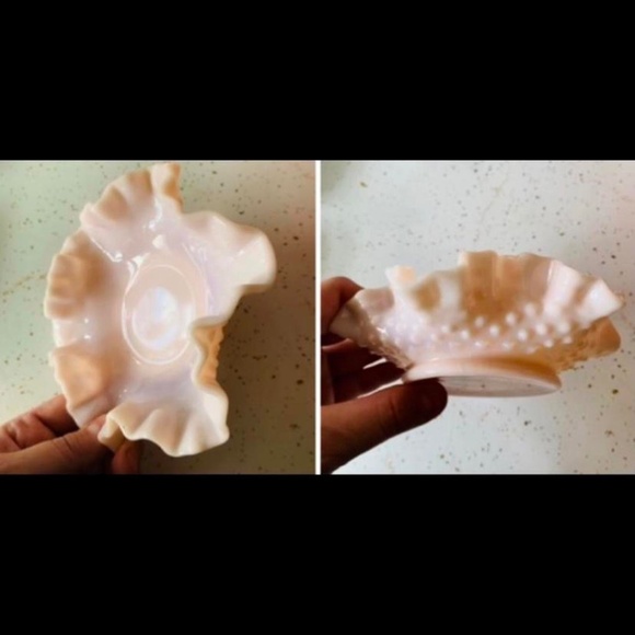 VINTAGE FENTON DOUBLE CRIMP PASTEL PINK ROSE BON BON - Picture 3 of 4